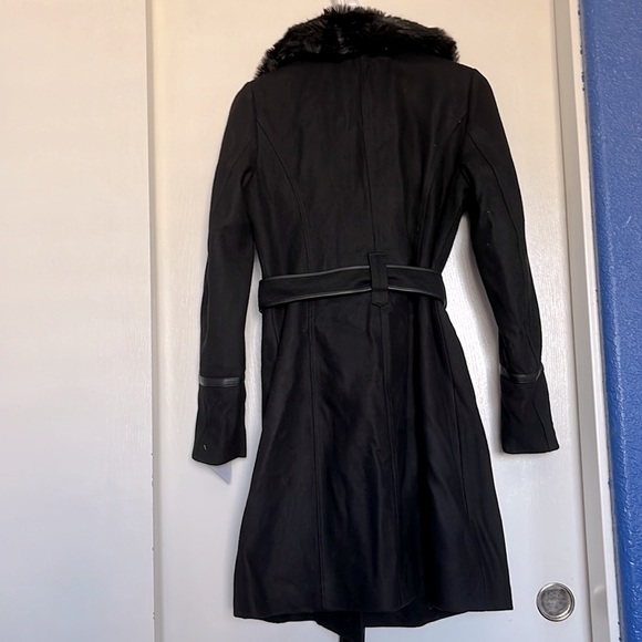 NWT INC International Concept Faux-Fur-Collar black coat/jacket XS - Picture 3 of 4